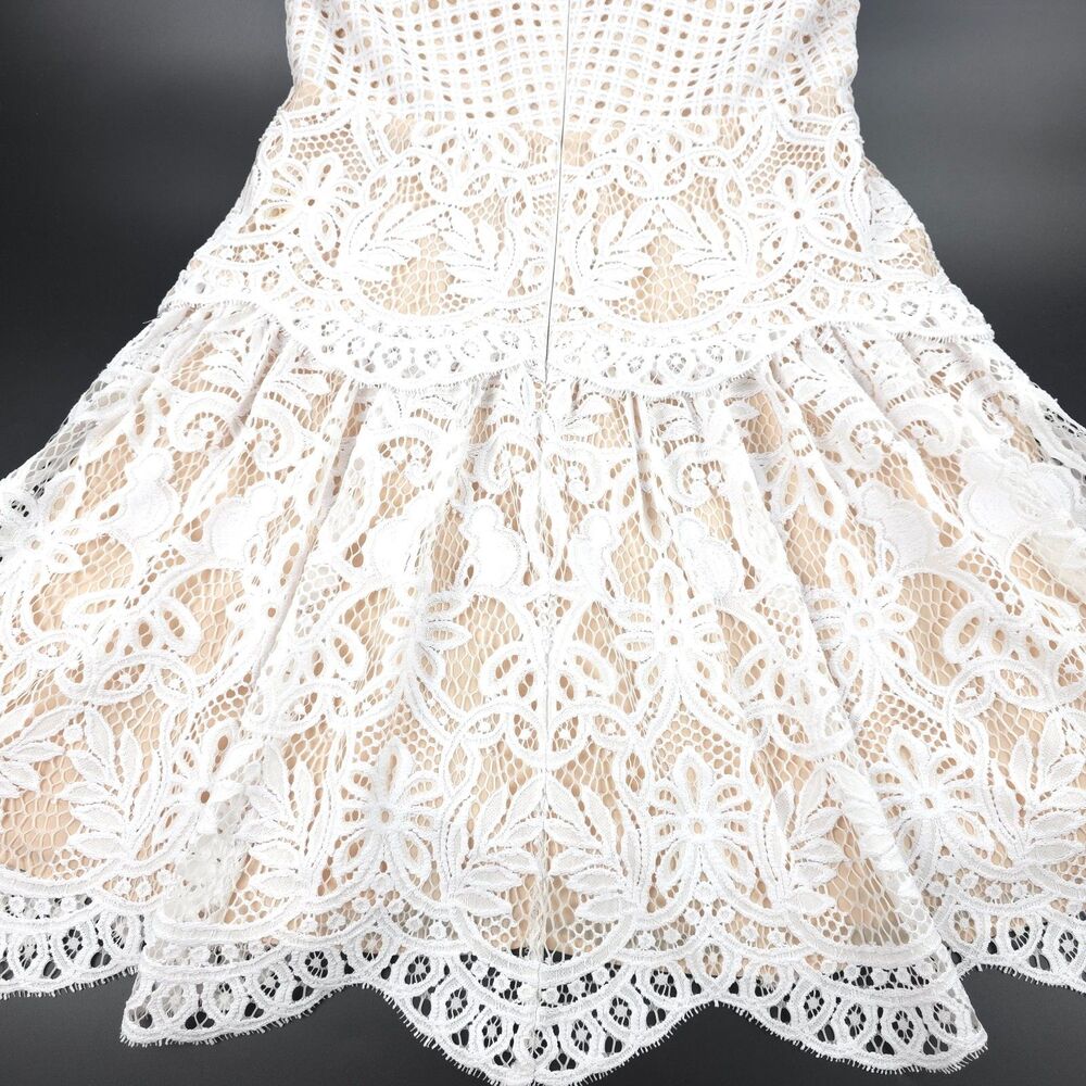 LILLY PULITZER Adella Engineered Exotic Lace Mini Dress Resort White Coquette 4 - Picture 8 of 14
